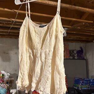 American Eagle Outfitters Cream Lace Camisole